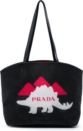 Prada Pre-owned Prada Canvas Dinosaur Print Canapa Tote Unisex EG22LVO5EDI2GEXG
