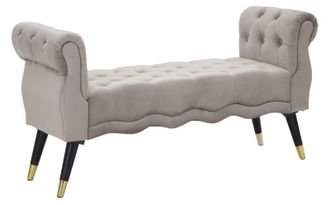 Mauro Ferretti Banqueta Paris Gris/dorado Cm 120x40x60