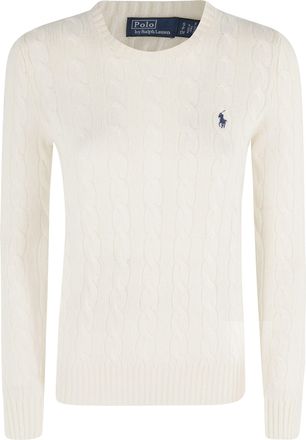 Polo Ralph Lauren Cream Julianna Cable-Knit Wool-Cashmere Sweater