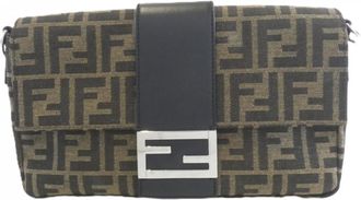 Fendi Brown Canvas Leather Fanny Pack (Pre-Owned)