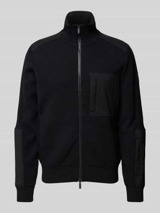 HUGO BOSS Strickjacke mit Reißverschluss Modell Dinamico in Black, Größe M