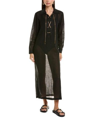 Michael Kors Garza Crepe Lace-Up Maxi Dress