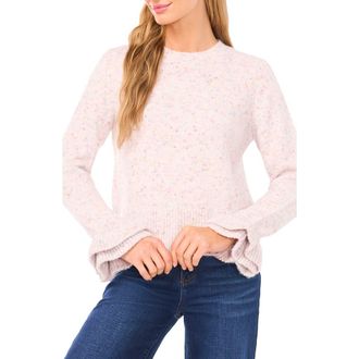 CeCe by Cynthia Steffe Confetti Ruffle Cuff Sweater in Cream/Rainbow at Nordstrom Rack, Size Xx-Large