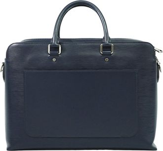 Louis Vuitton Brooks Briefcase Epi Leather Navy Leather Briefcase Bag (Pre-Owned)