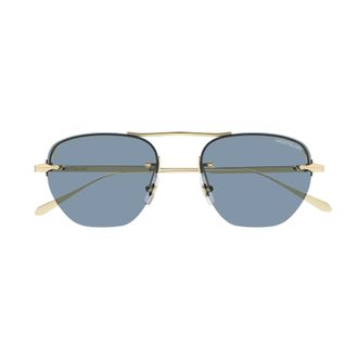 Montblanc Mb0404s Metal Frame Sunglasses with Gold Finish