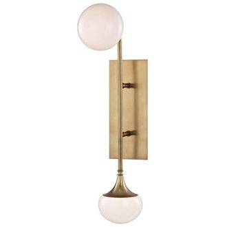 Hudson Valley Lighting Fleming Aplique De Pared 2 Luces Lat&oacute;n, Vidrio, 3000k
