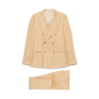 Tagliatore Double Breasted Suits, male, Beige, 2XL, Suit