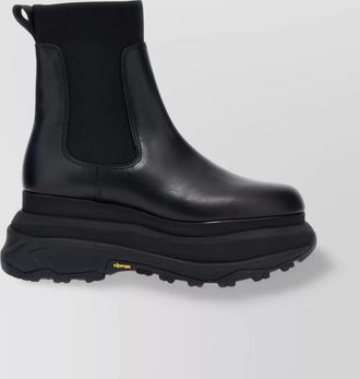 sacai chunky sole leather ankle boots