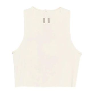 Rick Owens Sleeveless Tops, female, Beige, Size: L Top Cropped Tank Butter