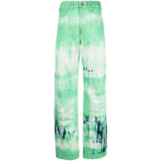 Darkpark Wide Jeans, female, Green, W27, Acid Green Denim Jeans