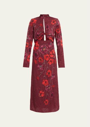 Johanna Ortiz In The Woods Printed Jacquard Ankle Dress