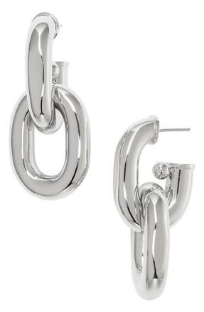 Paco Rabanne paco rabanne XL Link Hoop Earrings in P040 Silver at Nordstrom