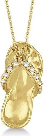 Allurez Flip Flop Shaped Diamond Pendant Necklace 14k in Yellow Gold at Nordstrom, Size 18