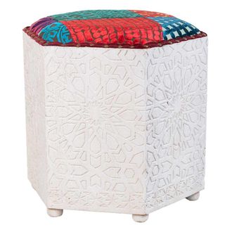 Wanderlust Deco Wanderlust Deco - Taburete De Madera Blanco 46x46x41