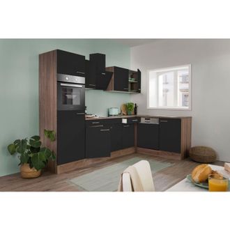 Respekta Cucina Cucina angolare Cucina York Rovere Nero Oliver 280 x 172 cm Respekta