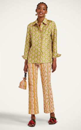 La DoubleJ Boy Shirt With Piping in Ambrosia Green at Nordstrom, Size 46