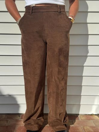 Circolo 1901 Wide Leg Corduroy Pants In Chocolate