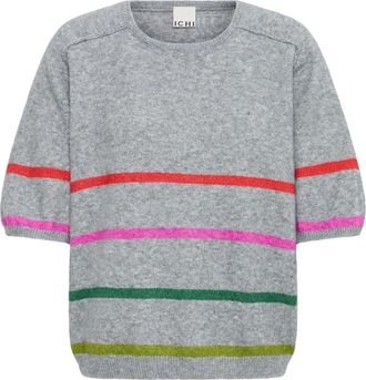 Ichi Maglia Girocollo - - Knitwear - Donna - Grigio - L