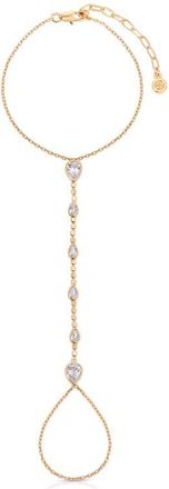Ettika Cubic Zirconia Bezel Hand Chain in Gold at Nordstrom