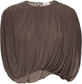 Magda Butrym Gedrapeerde Jersey Top - Dames - Blouses - Bruin - S - Overhemden