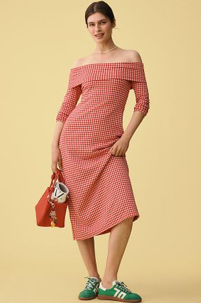 English Factory Off-The-Shoulder Midi Dress