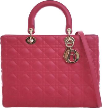 Dior Borsa a tracolla Lady Dior grande con motivo Cannage 2014 - Rosa