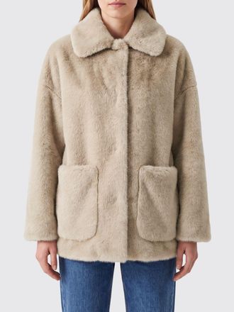 Herno Cappotto in pelliccia sintetica con collo classico e spalle scese