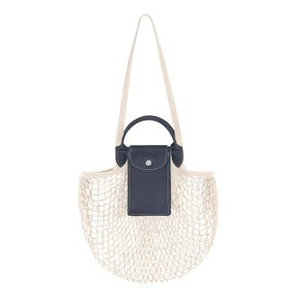 Longchamp Handbags, female, White, ONE SIZE, Mesh Worker Bag - Marine Blue