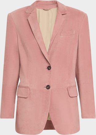 Brunello Cucinelli Suede Single-Breasted Blazer