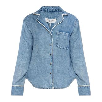 Rag & Bone Denim Shirts, female, Blue, Size: XS Miramar Long-Sleeve Lounge Shirt