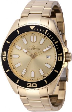 Invicta Pro Diver Quartz Gold Dial Mens Watch 46317