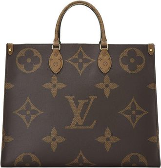 Louis Vuitton Brown Monoreversedgiant Coated Canvas Onthego Gm (Authentic Pre- Loved)