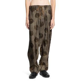 Uma Wang Graphic Polkadot Jacquard Drawstring Pants