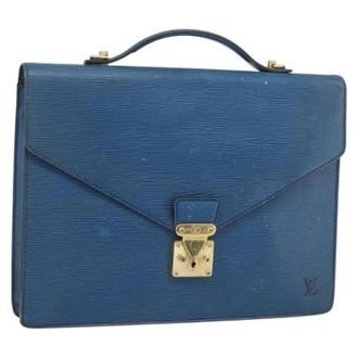 Louis Vuitton Pre-owned Vintage Epi Leather Business Bag - Dames - Pre-owned - Blauw - Maat: ONE Size Leer