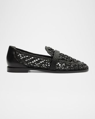 Alexandre Birman Jane Woven Leather Loafers