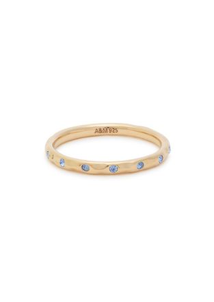 Astrid & Miyu Sapphire-embellished 18kt Gold-plated Ring - N (UK N / US 6.75)