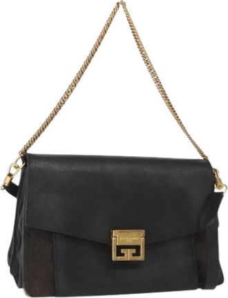 Givenchy Pre-owned Leren Schoudertas - Dames - Vintage Schoudertas - Zwart - ONE Size - Leer - Vintage