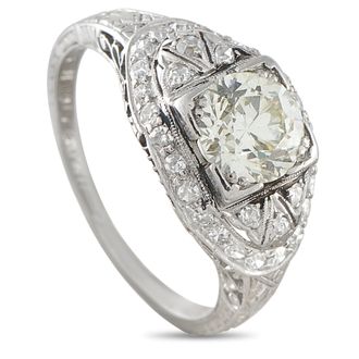 Luxury Bazaar Platinum 1.35 ct Diamond Edwardian Ring MF39-051826