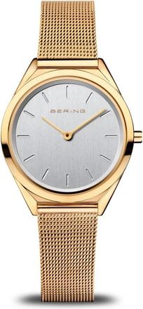Bering Unisex Horloge Ultra Slim 31 mm 3 ATM saffierglas Slim Design Milanese Armband 17031-334 - Dames - Horloges - Geel - ONE Size - Accessoires