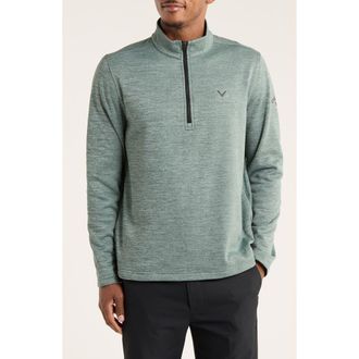 Callaway Fleece Quarter Zip Golf Base Layer in Melaleuca Heather at Nordstrom Rack, Size Small