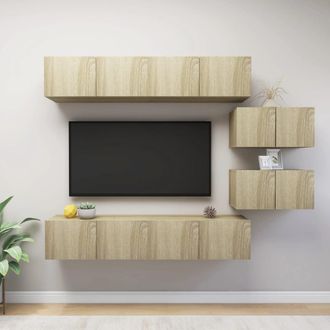 vidaXL Vidaxl - Juego De Muebles De Sal&oacute;n 6 Piezas Roble Sonoma