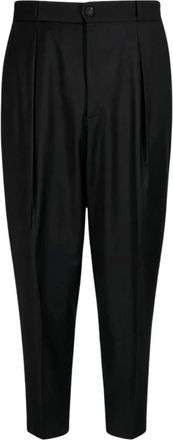 Manuel Ritz Gekreukte wollenblend broek - Heren - Broeken - Zwart - Maat: XS Wol