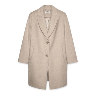 Fiorella Rubino Jassen, Dames, Beige, 5Xl, Wol, Wollen Blend Jas