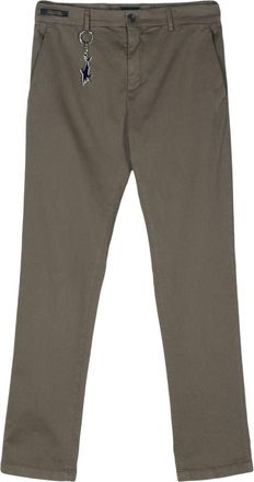 Paul & Shark logo-keyring trousers - men - Elastane/Lyocell/Cotton/Cotton - 46 - Green