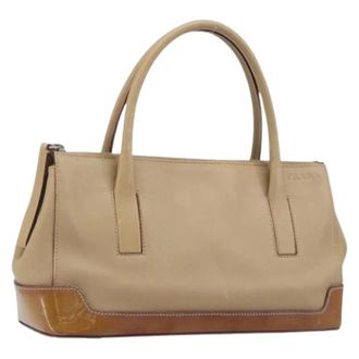 Prada Pre-owned Vintage Hand Bag - Dames - Pre-owned - Beige - Maat: ONE Size Leer
