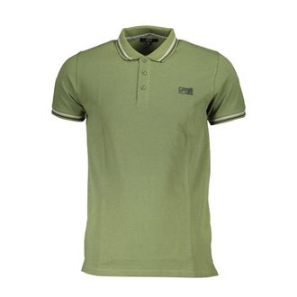 Cavalli Green Cotton Men Polo Mens Shirt