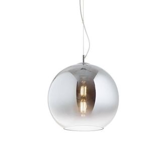 Netlighting Discovery Fade 1 Light Small Globe Ceiling Pendant Chrome E27 in Grey
