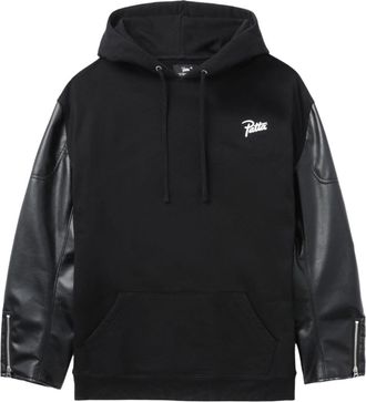 Junya Watanabe x Patta logo-print cotton hoodie - men - Cotton - L - Black