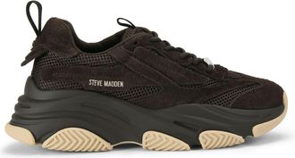 Steve Madden Mens Leather Possess H 003 Sneakers - Brown - Size UK 12