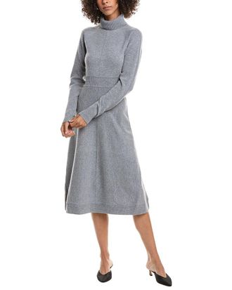 Derek Lam Maizie Mock Neck Pleated Sweaterdress